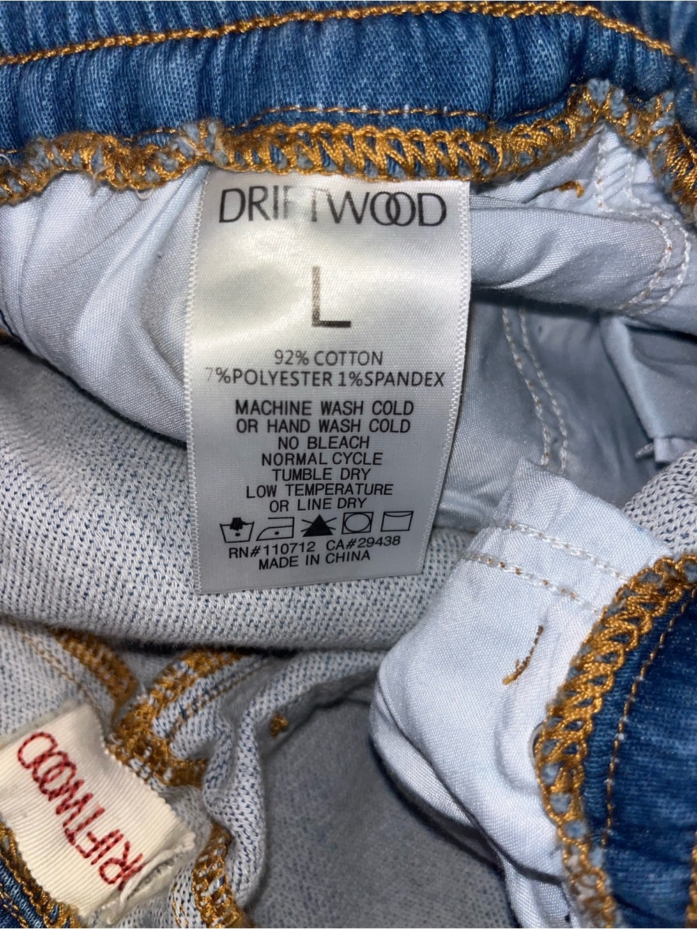 Driftwood Jeans Elastic Waist Embroidered Large - Picture 5 of 6